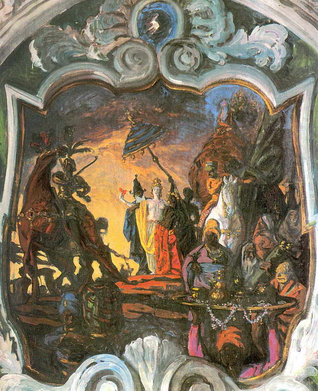 Сочинение по картине: Бенуа - "Эскиз росписи зала ресторана Казанского вокзала в Москве"